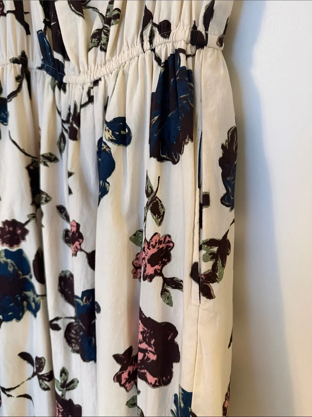 Cleobella Cream Maxi Dress with Navy & Pink Floral Print - Picture 4 of 8